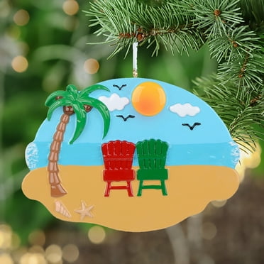 Maxora Personalized Ornaments Customized Christmas Ornament Sand Chair Family of 2 Free Customize