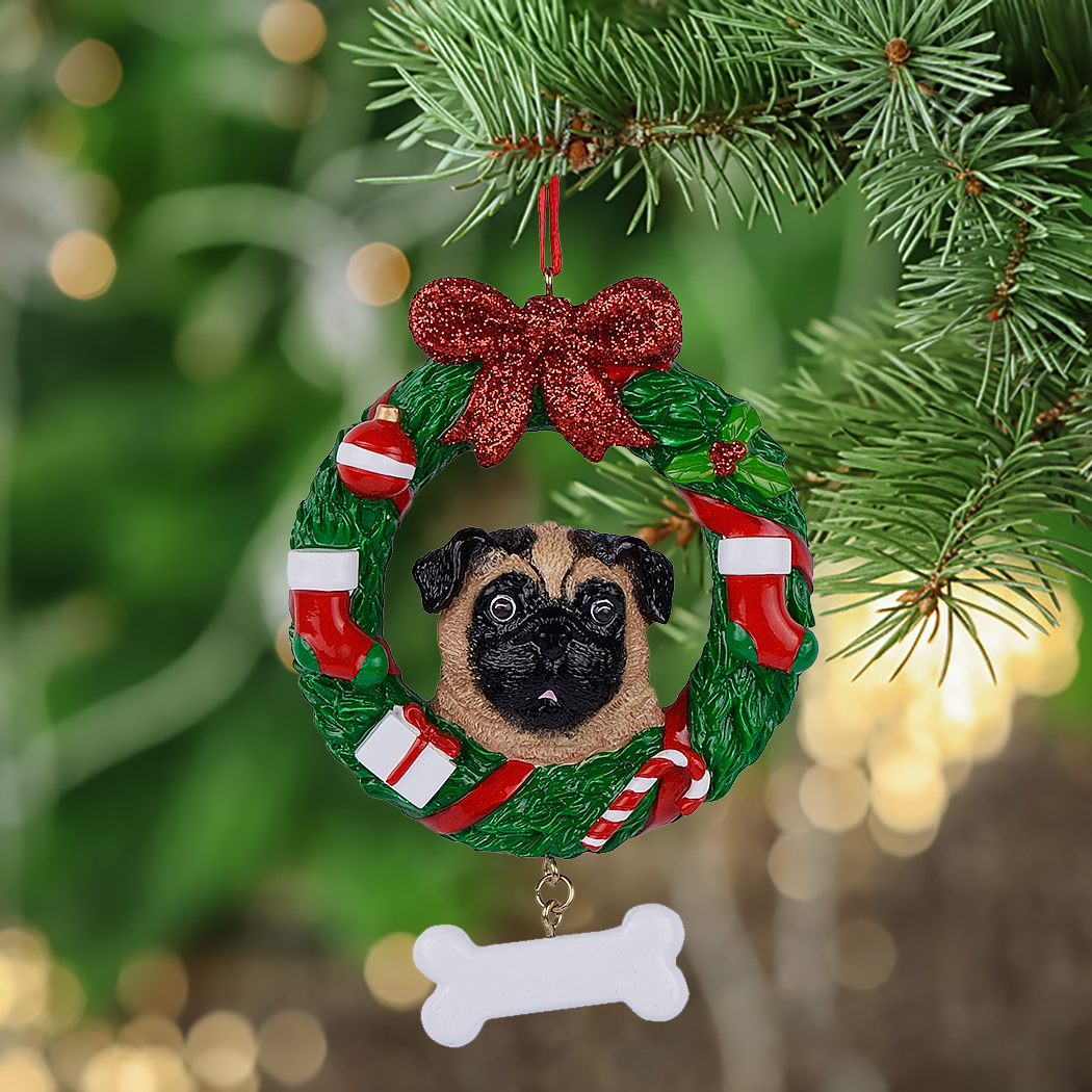 Christmas Pug Ornaments