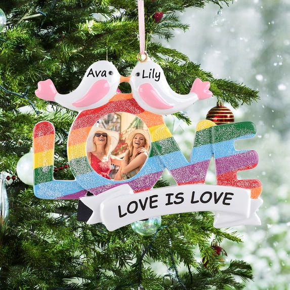 Maxora personalized ornament LGBT Photo Frame Pink