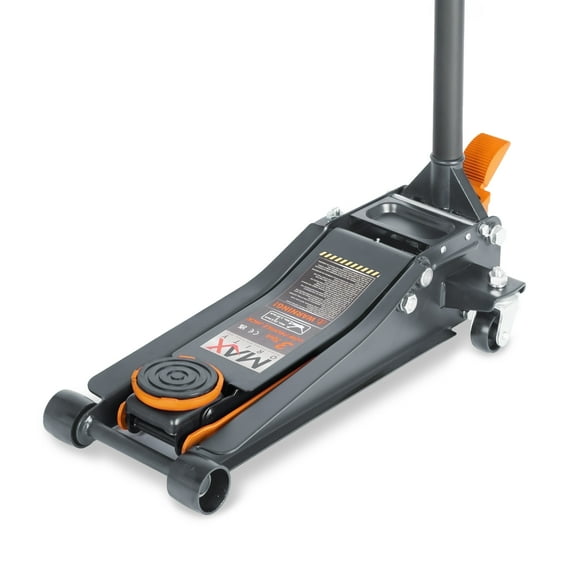 Maxority 3 Ton Low-Profile Heavy-Duty Floor Jack with with Dual-Piston Pump and Foot Pedal, Orange