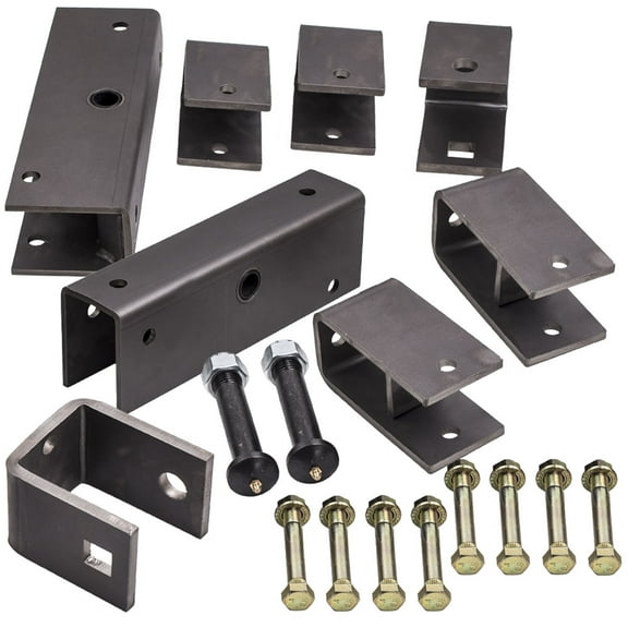 Maxpeedingrods 2" Slipper Spring Tandem Axle Hanger Kit with 2 Equalizer Bolts For Trailer