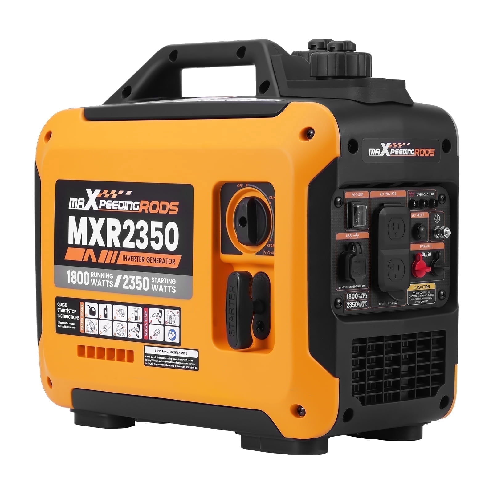 Maxpeedingrods Ultralight 2350W Portable Generator with Gasoline Inverter, Quiet Home RV Power Supply