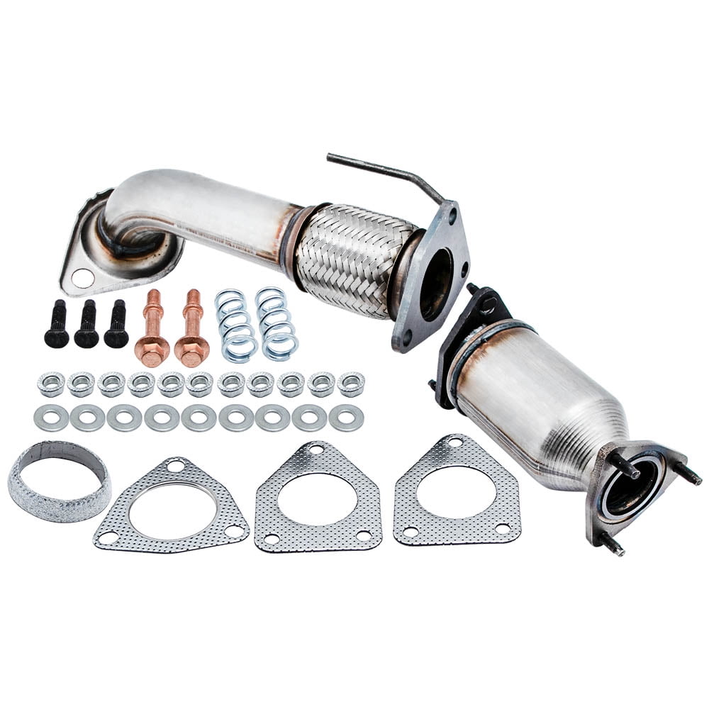 Maxpeedingrods 2x Stainless Steel Flex Pipe Catalytic Converter for Honda Accord for Acura 2.4L