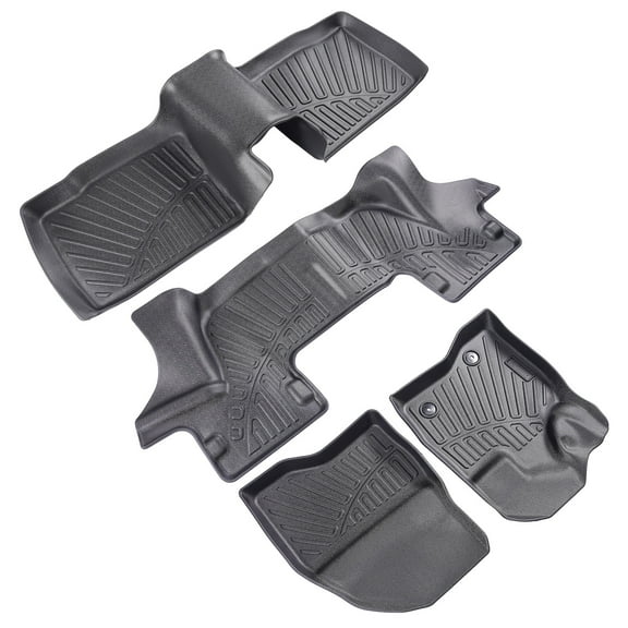 Maxpeedingrods 3 pcs Floor Mats Liners Set For Ford Explorer 2017 2018 2019 1st and 2nd row