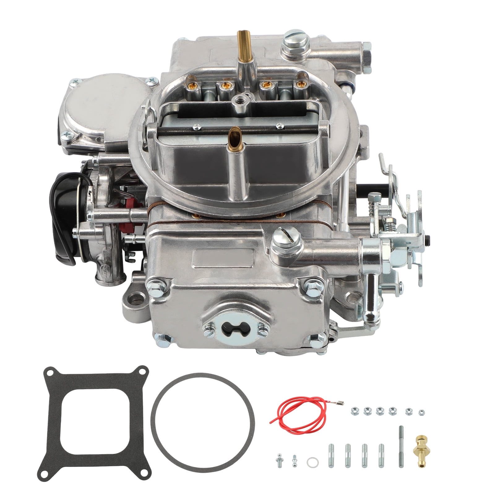 Maxpeedingrods 4 Barrel Carburetor w/ Gasket For Holley 4106 Model 600CFM 0-80457S Polished