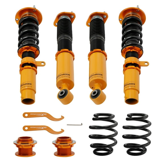 Maxpeedingrods 4x Coilovers Kit for BMW E46 3 Series 316i 318i 320i 325i 323i 328i 330i Coil Spring Shock Struts Height Adjustable Lowering Kit Gold