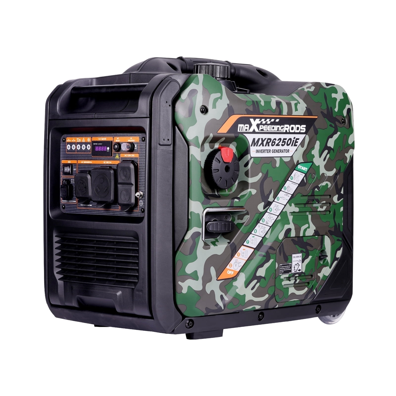 Maxpeedingrods 5000W Electric Start Inverter Generator, Overload ...