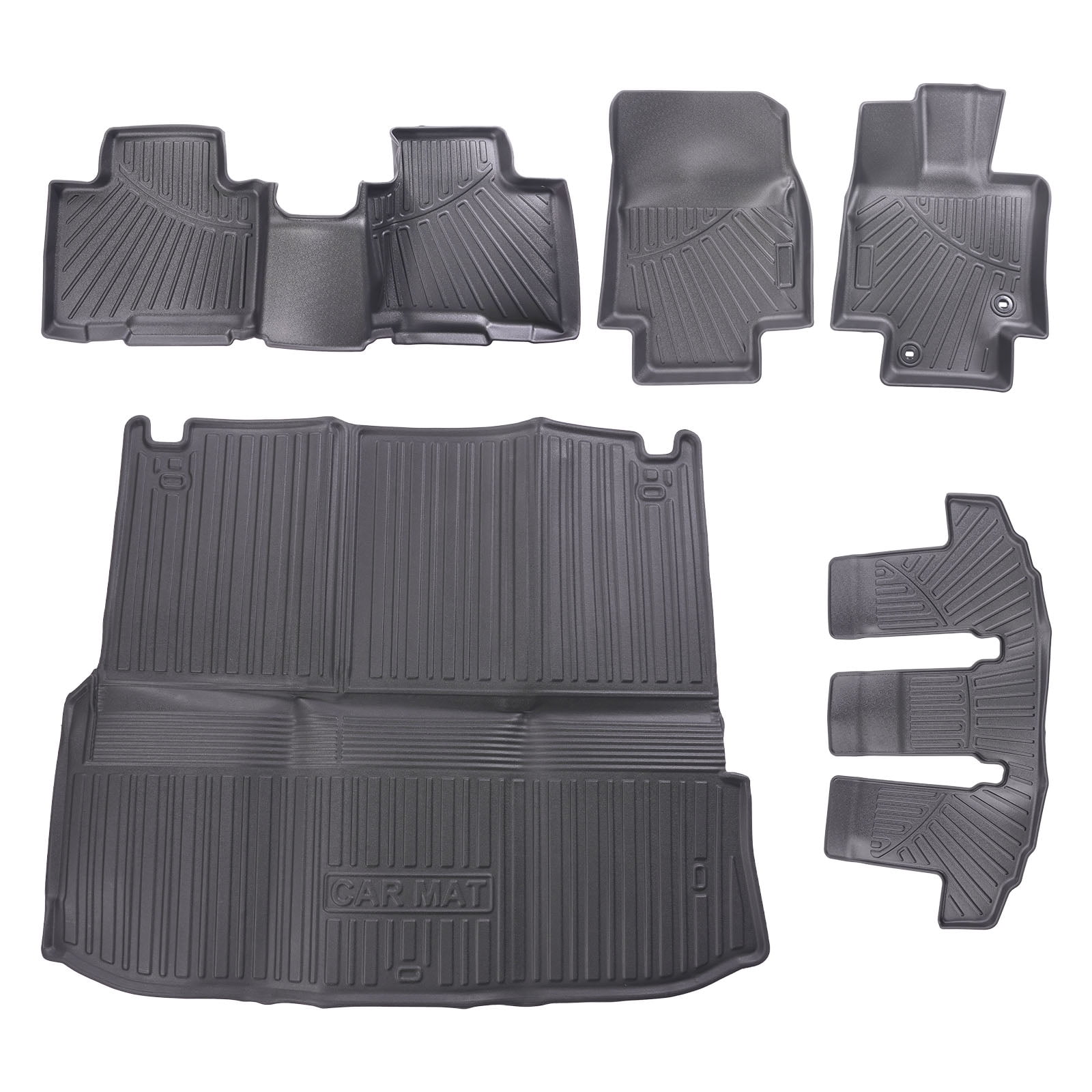 TWOM 5-Piece TPE Floor Mat Set For 2020–2023 Toyota Highlander 7-Seater – 3 Rows + Cargo Liner