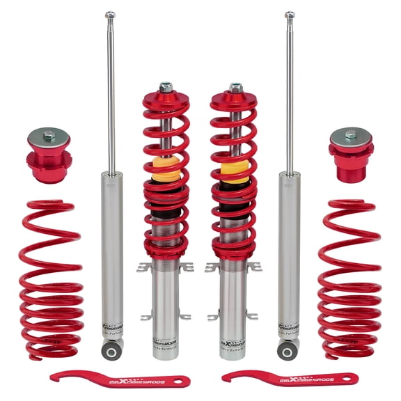Maxpeedingrods Coilover Suspension Struts for VW Volkswagen Golf MK4 1998-2007 1.9 Tdi FWD Shocks Red