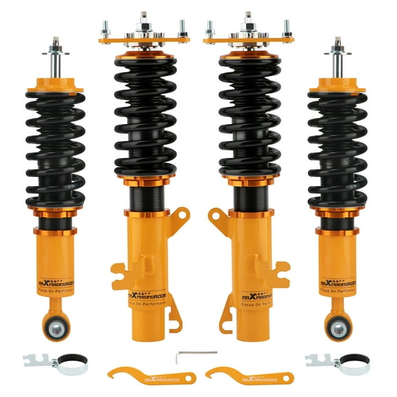 Maxpeedingrods Coilovers Kit for Mini Cooper R50 R52 R53 2001-2006 Fit Convertible 2004-2008 Cooper S 24 Ways Adjustable Damper Shock Absorber