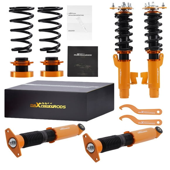 Maxpeedingrods Coilovers for Mazda 3 BK/BL (2004-2013) - Height Adjustable Suspension Kit (1-3" Drop) - Includes Mazdaspeed 3 - Golden 55CrSi Steel Springs (MXR02FXSY)