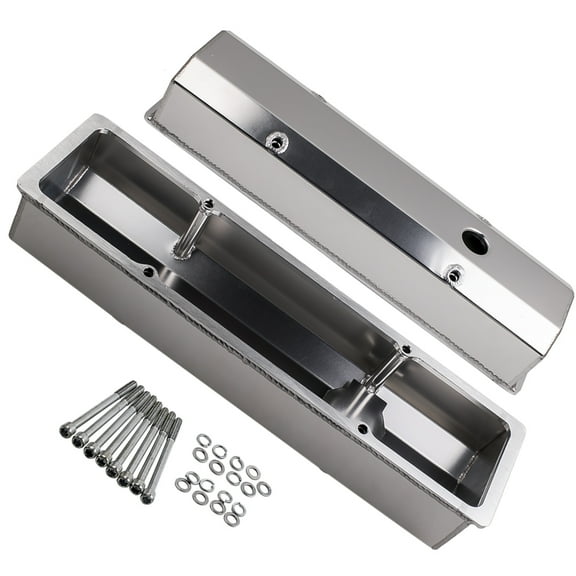 Maxpeedingrods Fabricated Tall Valve Covers 1/4" Billet Rail For Chevy 350 383 400 1958-86 SBC