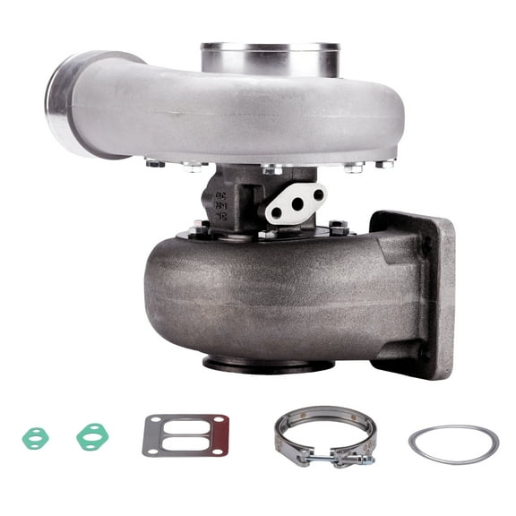 Maxpeedingrods GT45 Turbocharger T4 V-BAND 1.05 A/R 78Trim 600+HP Boost + Oil Feed Line Kits Fits select: 1998-2014 FORD MUSTANG, 2013-2015 DODGE CHARGER SE