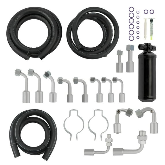 Maxpeedingrods General Use 134a Air Conditioning A/C Hose Kit W/ Fittings Drier