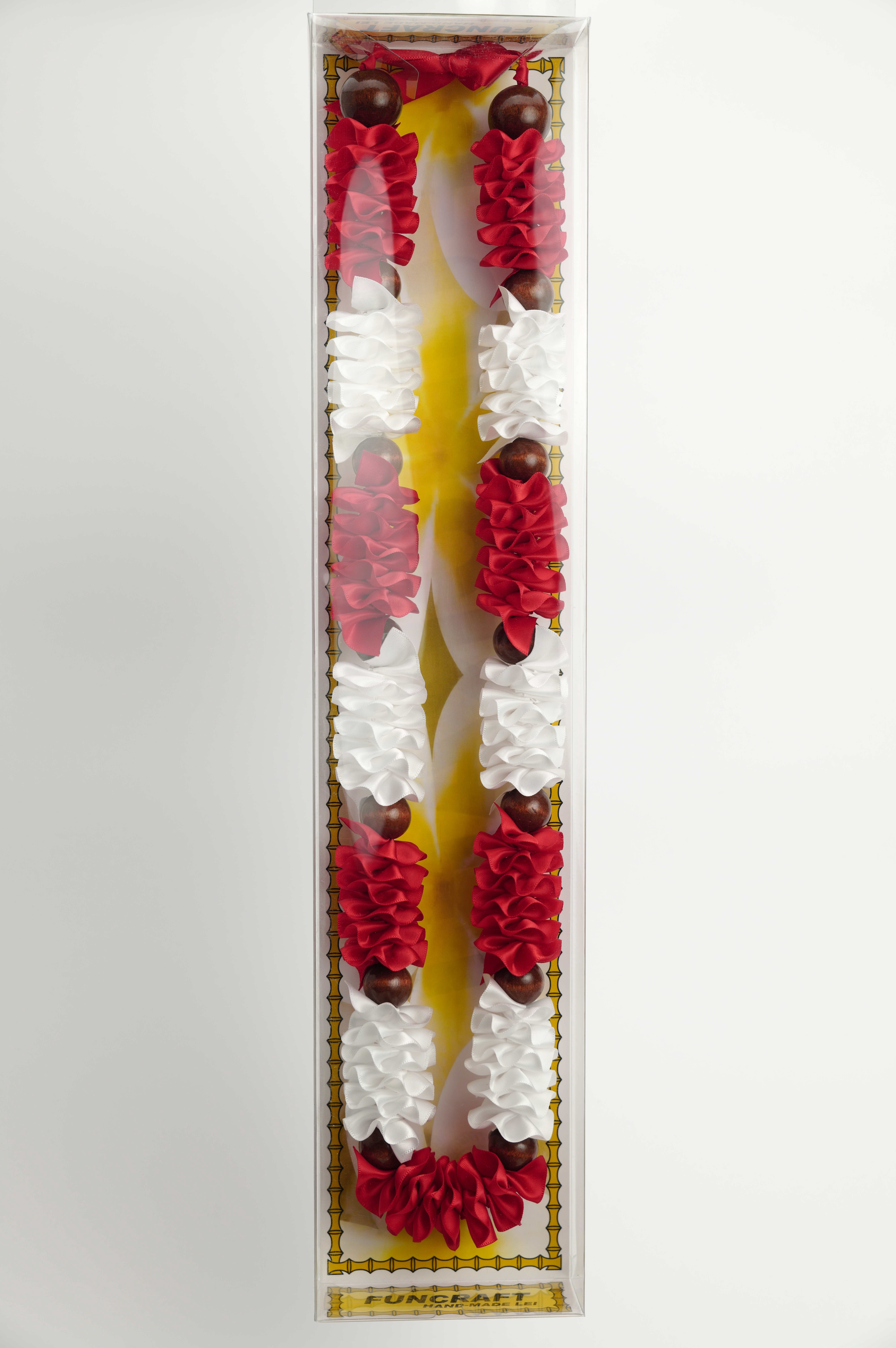 Maxport Corporation Ribbon Lei Red/white