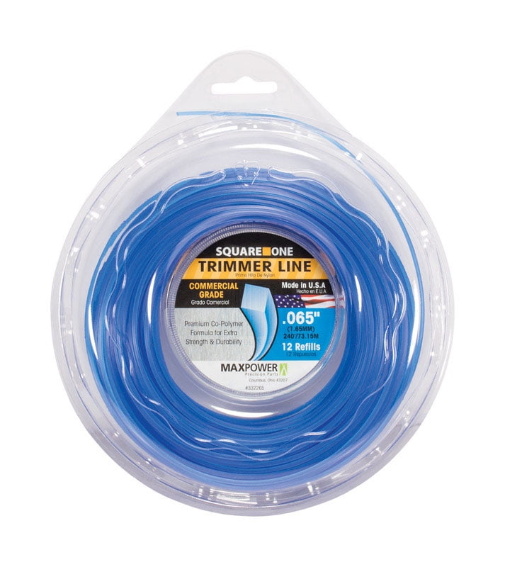 Maxpower 332265 Square Cut Commercial Grade Trimmer Line, Blue, Medium