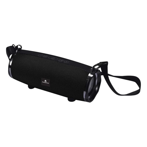 Max Power MPD189 Cyclone Rechargeable Bluetooth Speaker with Carry Strap, Black
