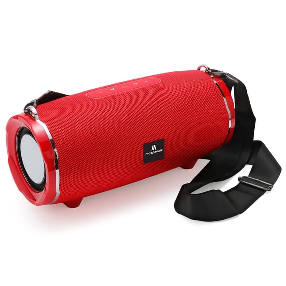 Max Power Encore Portable Wireless Outdoor Speaker with Bluetooth 5.3 and Strap, Red