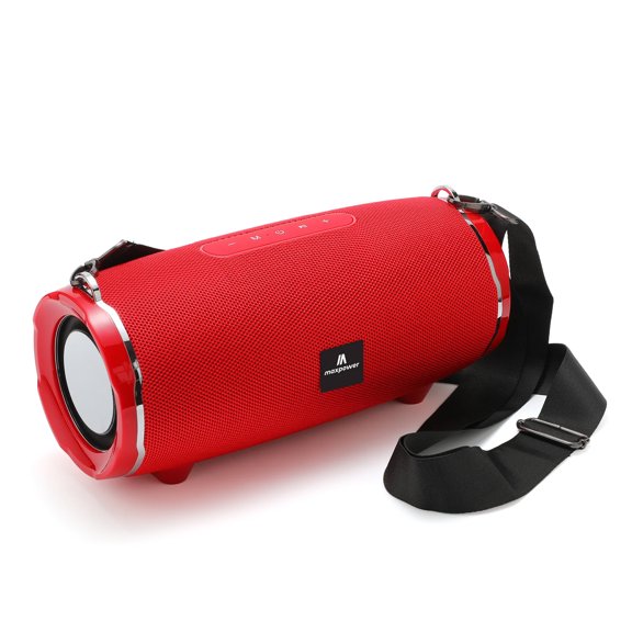 Max Power Encore Portable Wireless Outdoor Speaker with Bluetooth 5.3 and Strap, Red