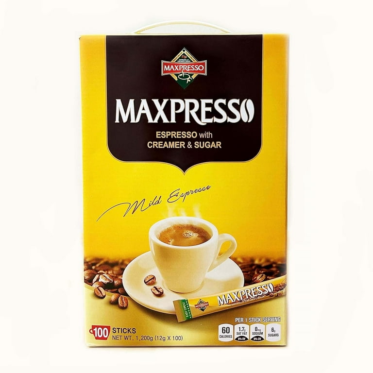 Maxpresso 3-in-1 Korean Instant Coffee, 100 Sticks, Freeze Dried