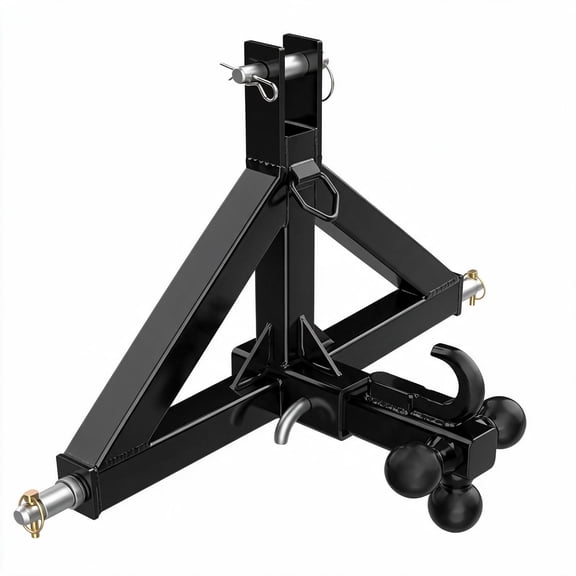 Maxsa 3 Point Hitch Receiver with 2-Inch Ball Hitch, Tractor Drawbar Adapter