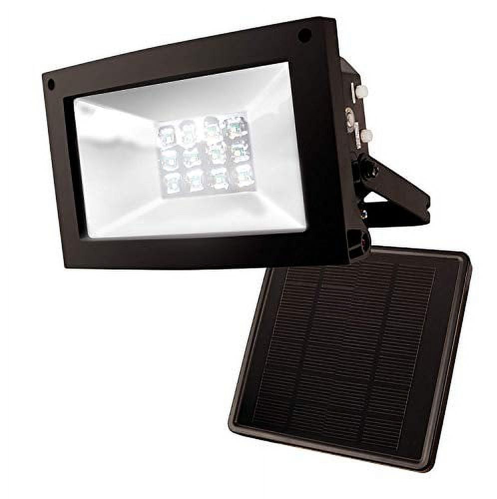 Black Solar-Powered LED Dusk-to-Dawn Security Flood Light
