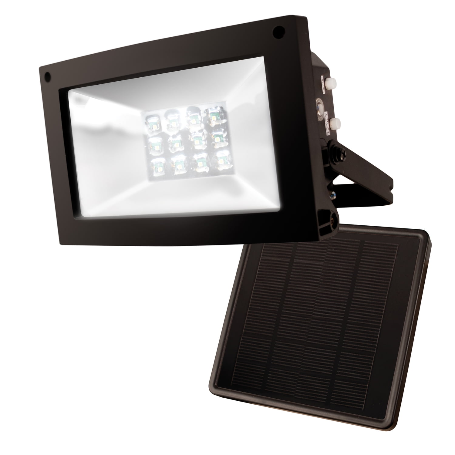 Black Solar-Powered LED Dusk-to-Dawn Security Flood Light