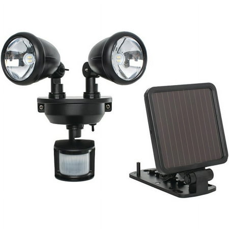 MAXSA Innovations - Solar Dual Head LED Security Light - Black