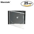 Maxtek Plastic CD/DVD Jewel Case, Standard Single Clear with Assembled