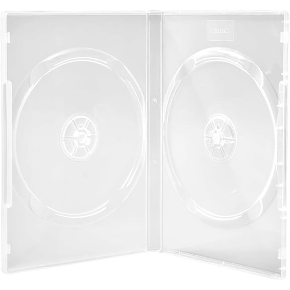 Maxtek 14mm Clear Standard Double Capacity DVD Case with Outter Clear Sleeve (100)