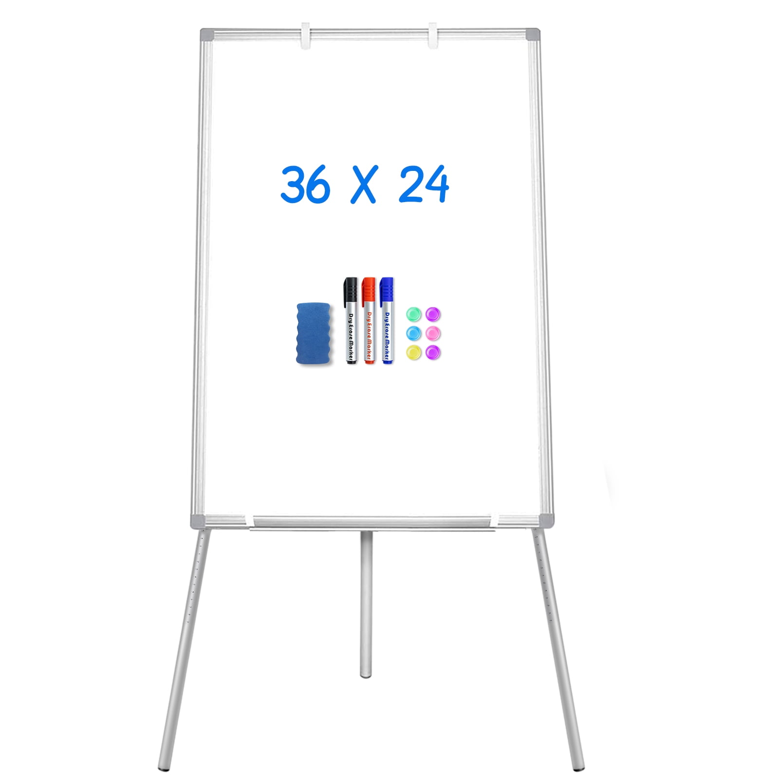 Maxtek Easel Whiteboard 36 x 24 - Magnetic Portable Dry Erase Board Tripod Height Adjustable, 3' x 2' Flipchart Easel Stand White Board for Office or Teaching at Home & Classroom