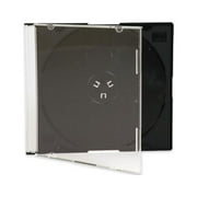 Maxtek Ultra Thin 5.2mm Slim Clear CD Jewel Case with Built In Black Tray, 50 Pack.