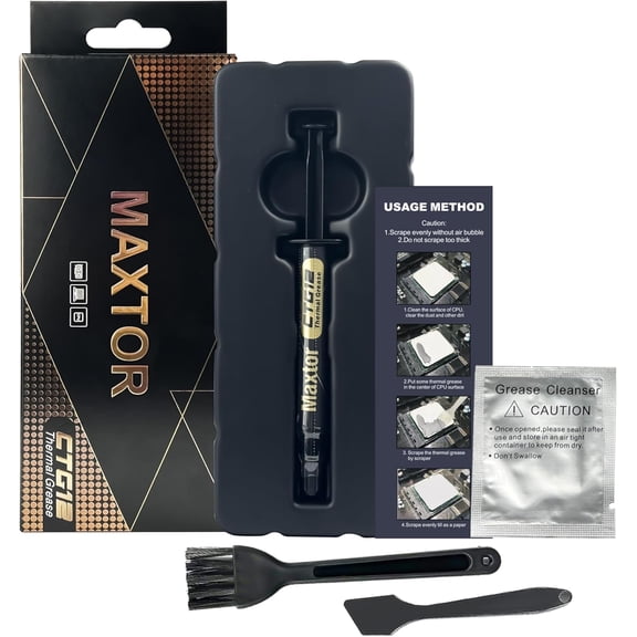Maxtor CTG12-4G High Performance Heat Sink Compound Thermal Paste for Cooling All Processors,CPU,GPU,PC Non-Conductive