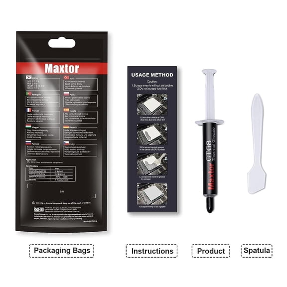 Maxtor CTG8 4g - Advance Thermal Paste for Computers, Best for CPU, GPU, IC, Heat Sink. All Electronics Chip