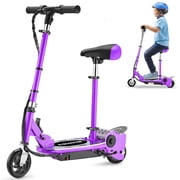 Zupapa Upgraded Electric Scooter with Removable Seat for Kids Ages 6-12, Ride on UL Certified Motorized Scooters, 60 Mins Ultra-long Battery Life, Up to 10MPH and 155LBS Max Load, Purple
