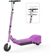 Maxtra Folding Electric Scooter with Adjustable Handlebar for Kids Ages 6-12, 155lbs Max Load, Purple