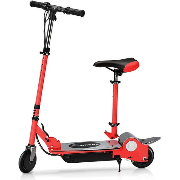 Maxtra Scooters E120 Folding Electric Scooter with Removable Seat for Kids Ages 6-12, Up to 10 mph, 155 Lb. Max Load