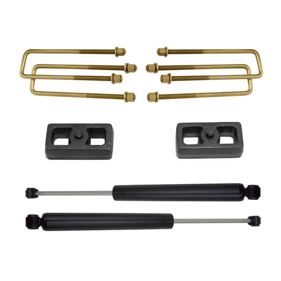 Maxtrac Suspension MXT900920 2 in. Rear Blocks, U-Bolts & Rear Maxtrac Shocks