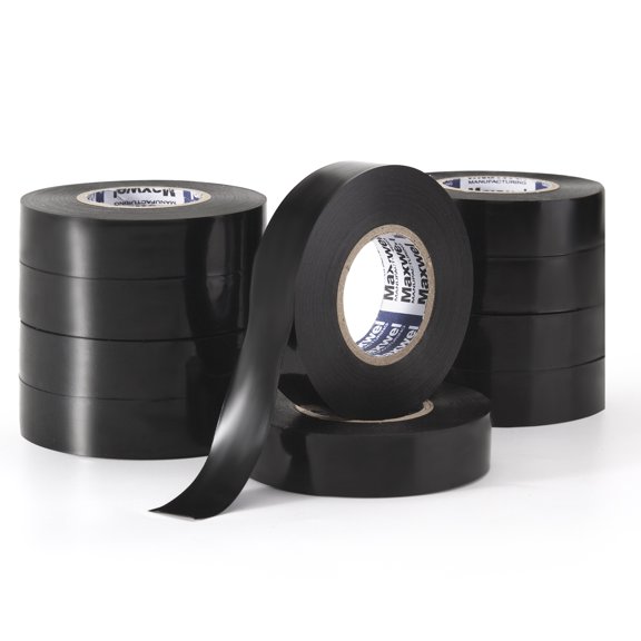 Maxwel Manufacturing Electrical Tape Black - 3/4 IN x 65 FT Professional Flame Retardant Waterproof PVC Electrical Insulation Tape For All Weather
