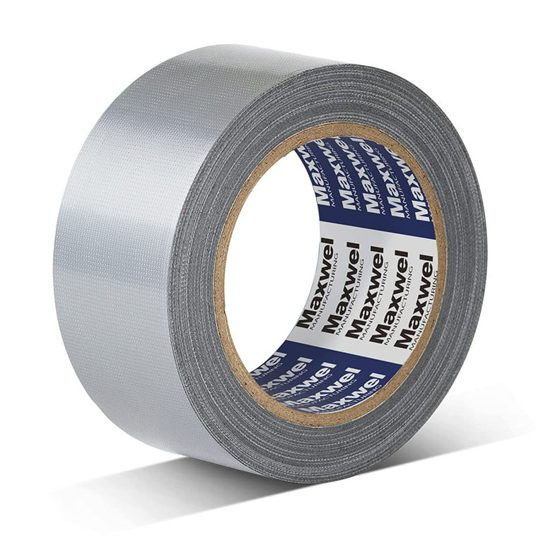 Maxwel Manufacturing Silver Duct Tape Heavy Duty Waterproof - 1.88 in x 35  Yards Duct Tape No Residue, Industrial Grade , Easy to Tear by Hand 