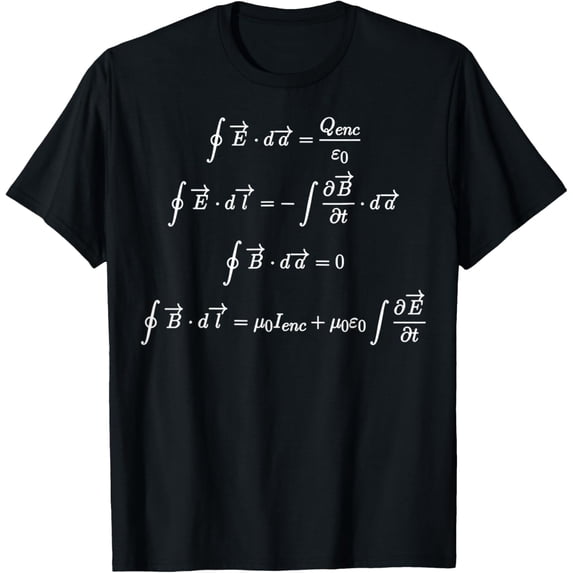 Maxwell Equations Math Lover Nerd Science T-Shirt men and women can wear, black, white, gifts