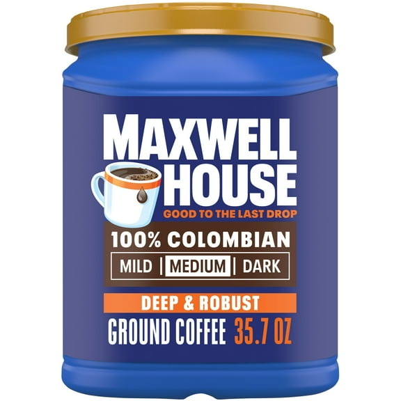 Maxwell House 100% Colombian Ground Coffee, 35.7 oz Canister, Medium