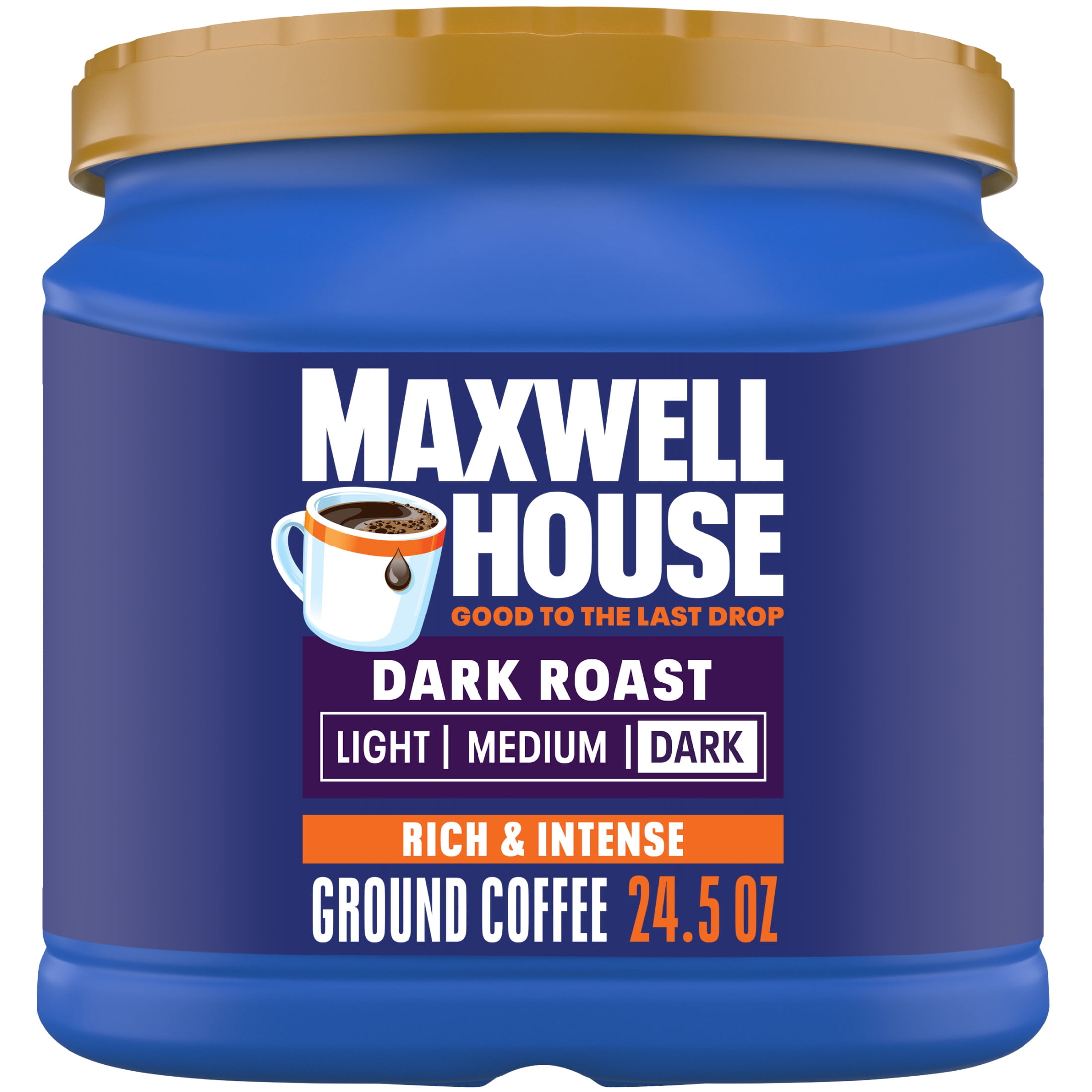 Maxwell House Dark Roast Ground Coffee, 24.5 oz Canister