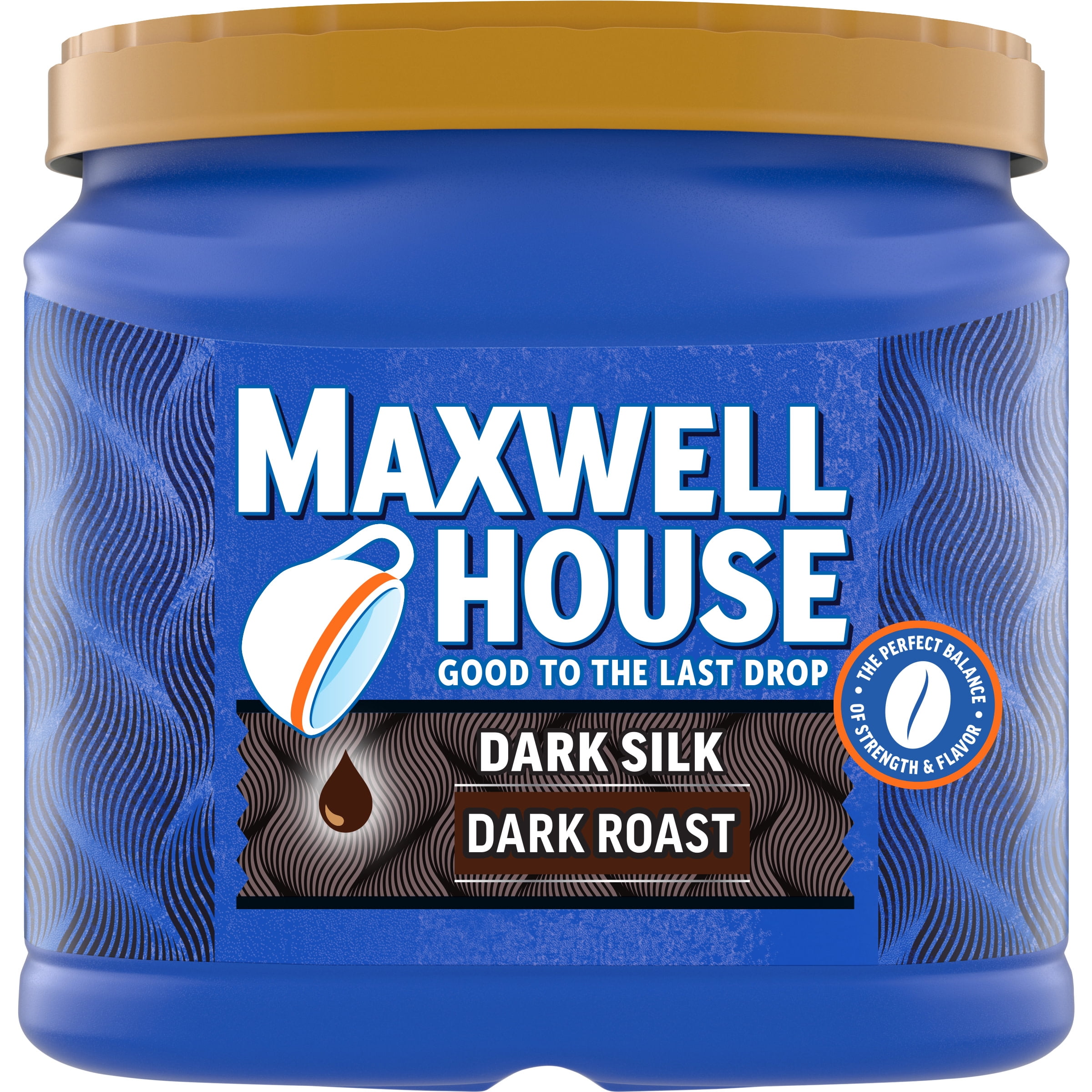 Maxwell House Dark Silk Dark Roast Ground Coffee, 24.5 oz Canister