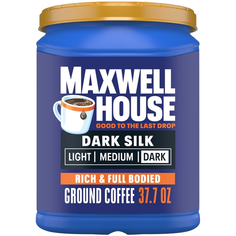 Maxwell House Dark Silk Dark Roast Ground Coffee, 37.7 oz Canister