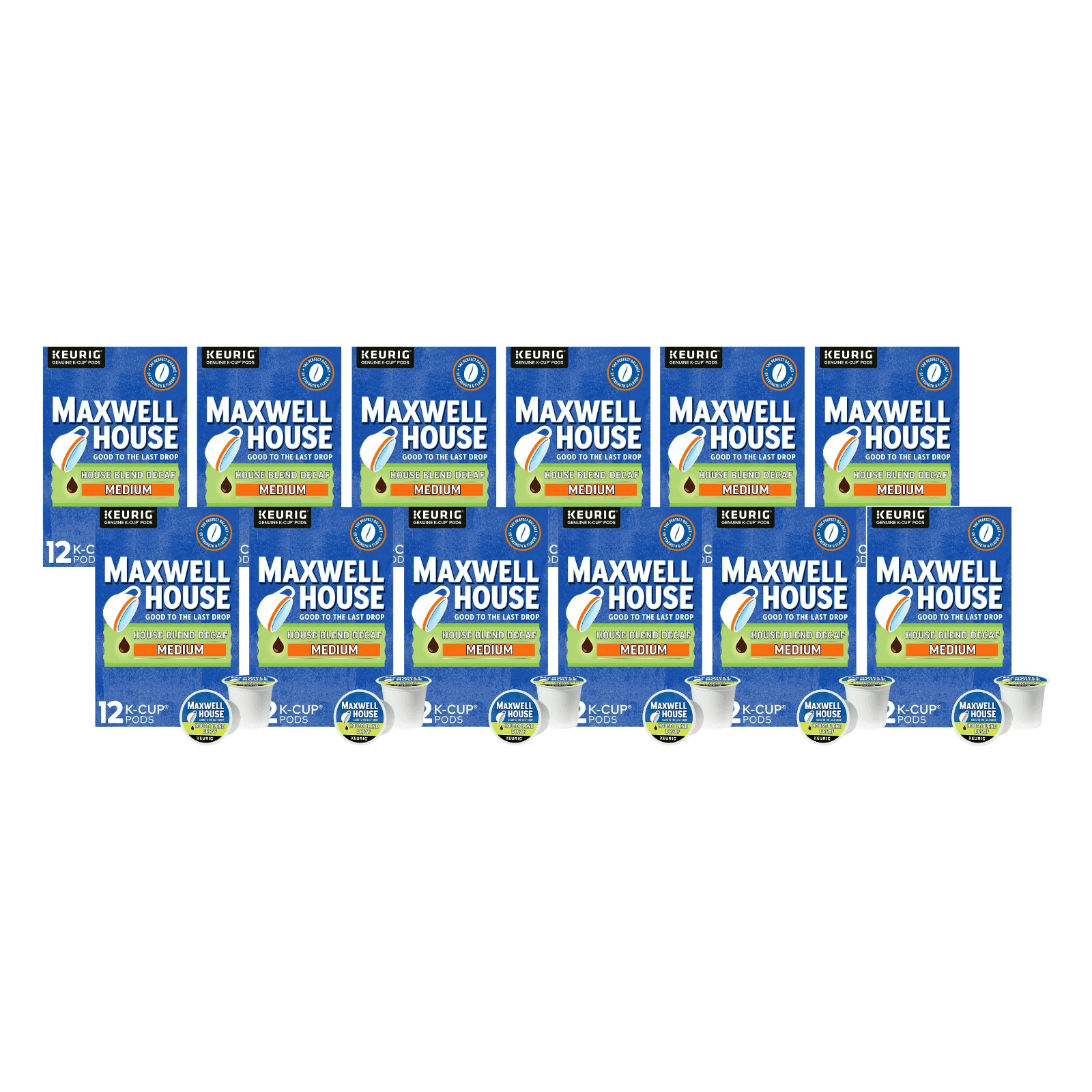 Maxwell House Decaf House Blend Ground Coffee K-Cup Pods, 12 Ct Box (Pack of 12)