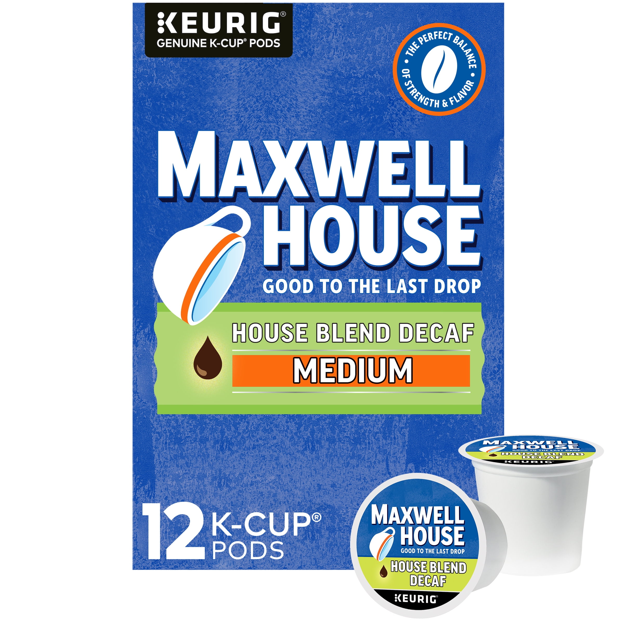 Maxwell House Decaf House Blend Medium Roast K-Cup? Coffee Pods, 12 ct. Box