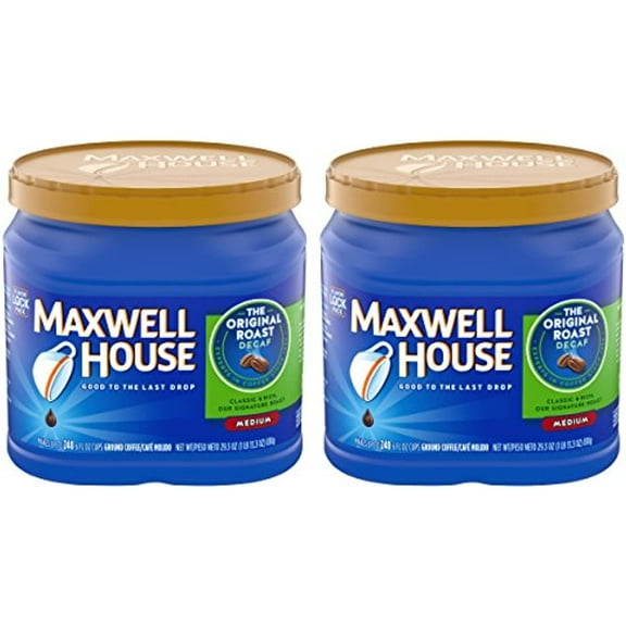 Maxwell House Decaf Original Medium Roast Ground Coffee (29.3 Oz Canisters, Pack Of 2)