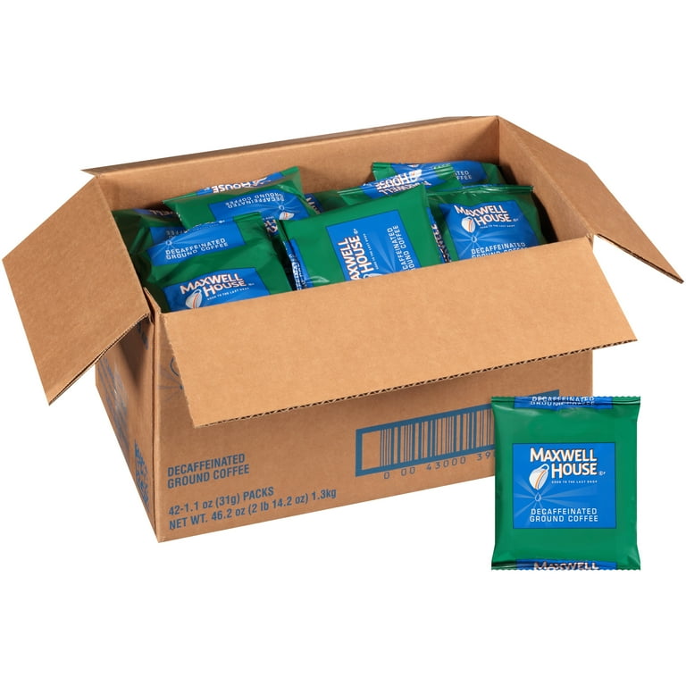 Maxwell House Ground Decaf Coffee - 1.1 oz - 42 / Carton Maxwell House Ground Decaf Coffee - 1.1 oz - 42 / Carton
