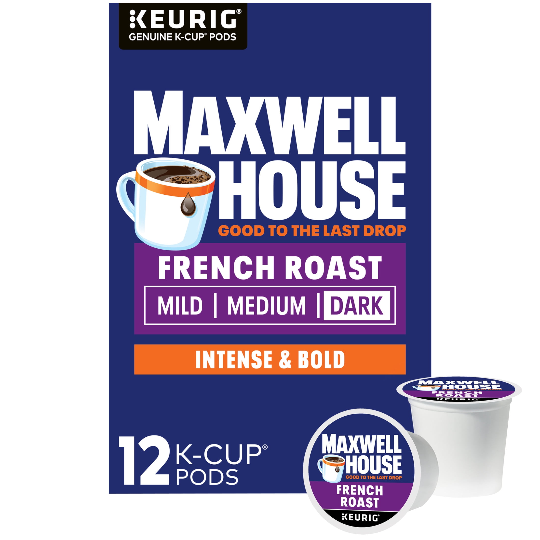 Maxwell House French Roast Dark Roast K-Cup Coffee Pods, 12 ct Box